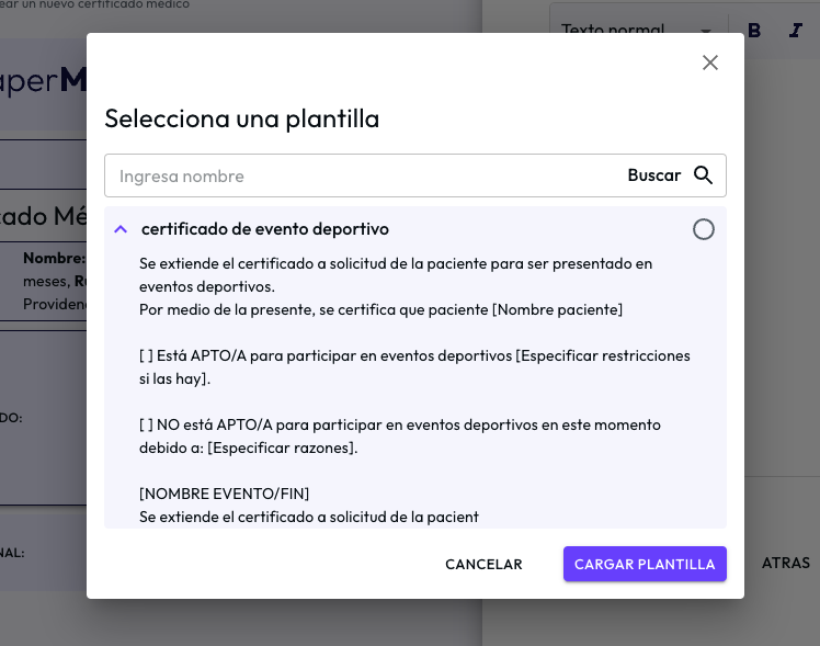Cómo cargar plantilla